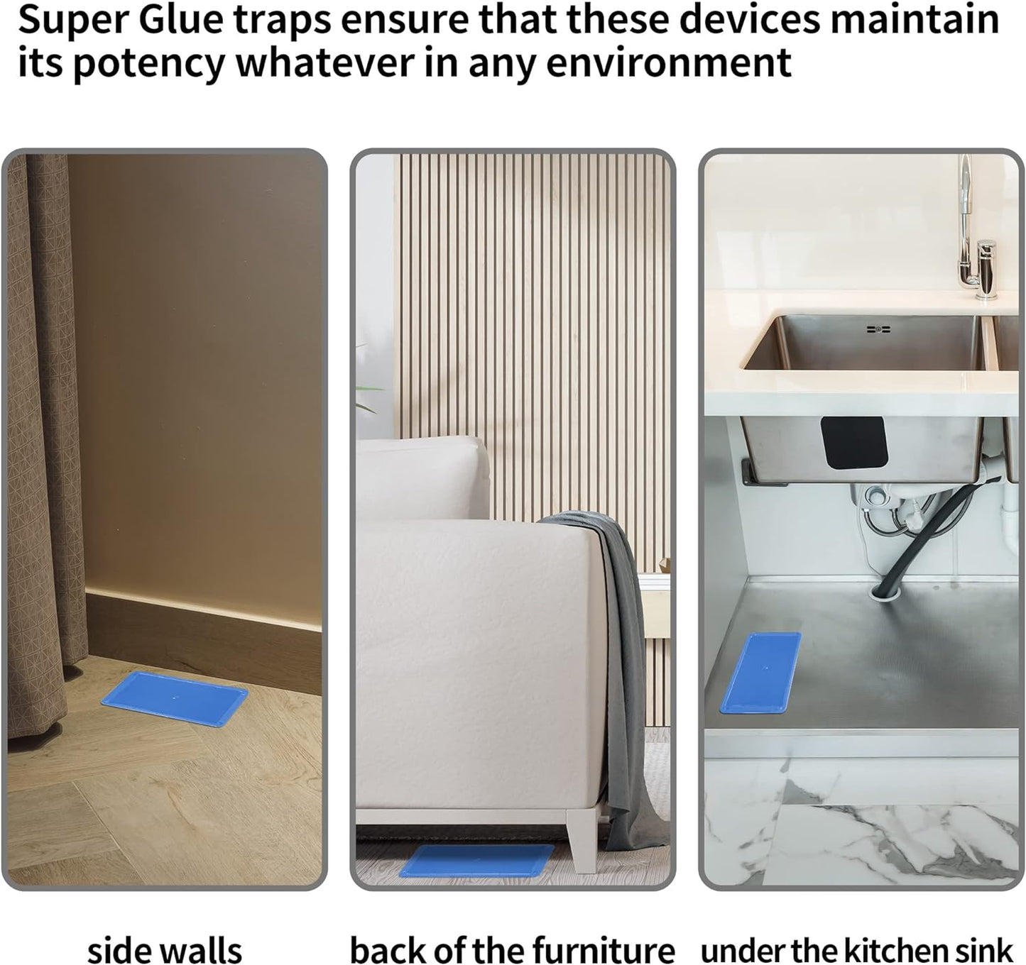 LULUCATCH Super Glue Traps 24 Pack for Mice & Snakes, Larger, Heavier Sticky Traps with Non-Toxic Glue. Sticky Mouse Traps Indoor, Easy to Set, Pet Safe Pest Control