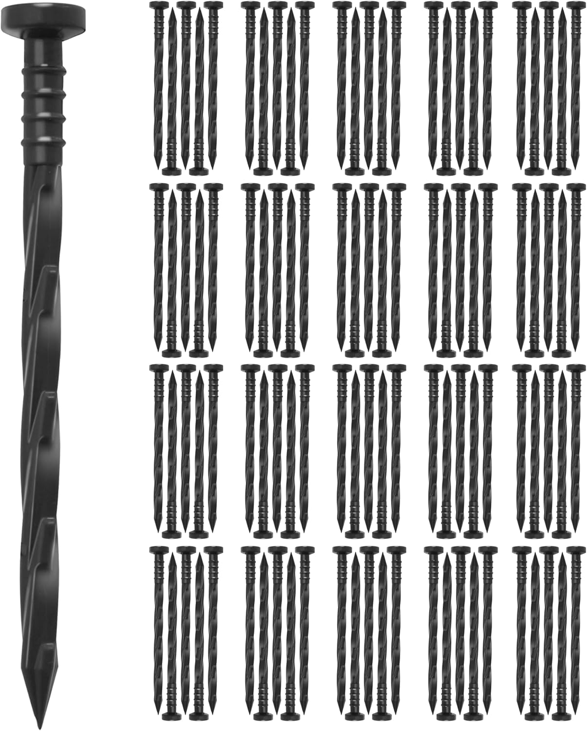 Gardzen 100 pcs Landscape Edging Anchoring Spikes, 6 inches Yard Lawn Paver Edging Stakes for Weed Barrier, Garden Fence, Artificial Turf