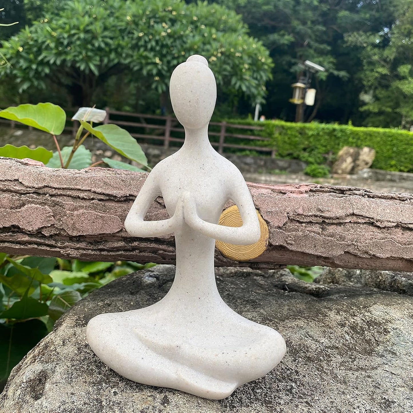 Yoga Figure Figurine Ornament for Home, Zen Buddhist Namaste Yoga Statue Sculpture Indoor & Outdoor Decor for Birthday Mothers Day