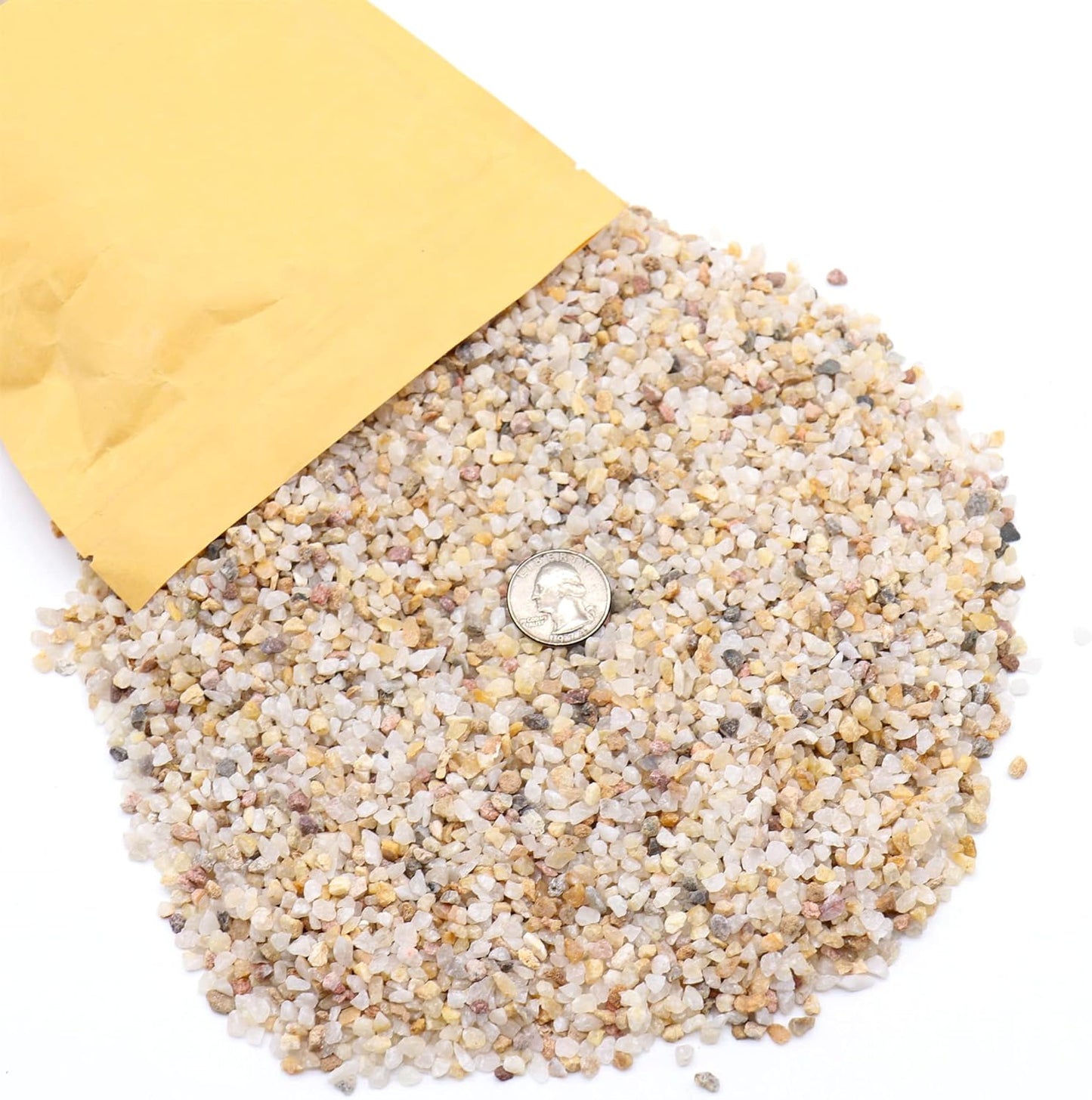 Coarse Sand. Golden Color. 1/8 Inch 5 lbs. for Potting Soil, Succulents, Pots, Plants, Gardening, Indoor, Crafting, Vase Fillers (X-Mini (0.125 Inch), COARSE Sand - Golden, 5)