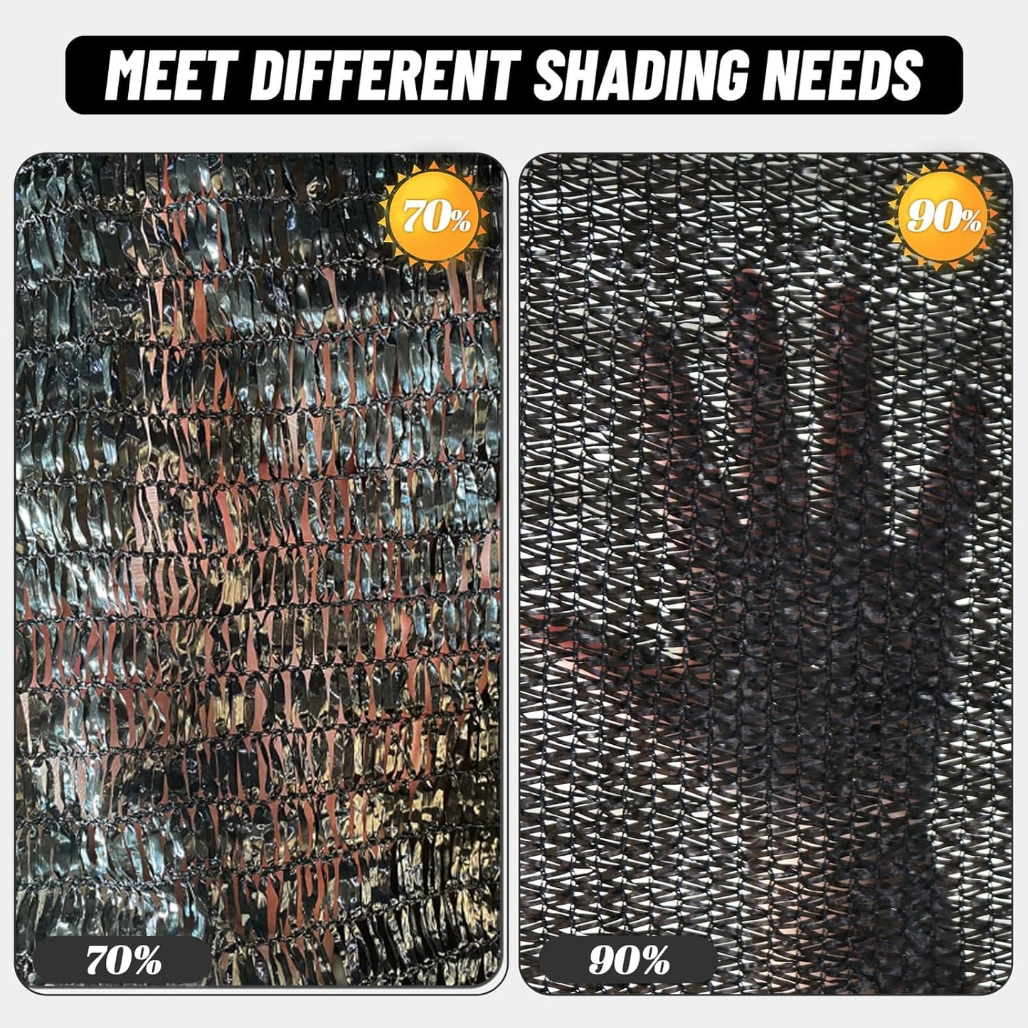 Cool Area 90% Sun Shade Cloth Mesh Tarp with Grommets for Plant Cover 6x8ft Patio Canopy Garden Pergola Blackhouse Car Barn Kennel Black