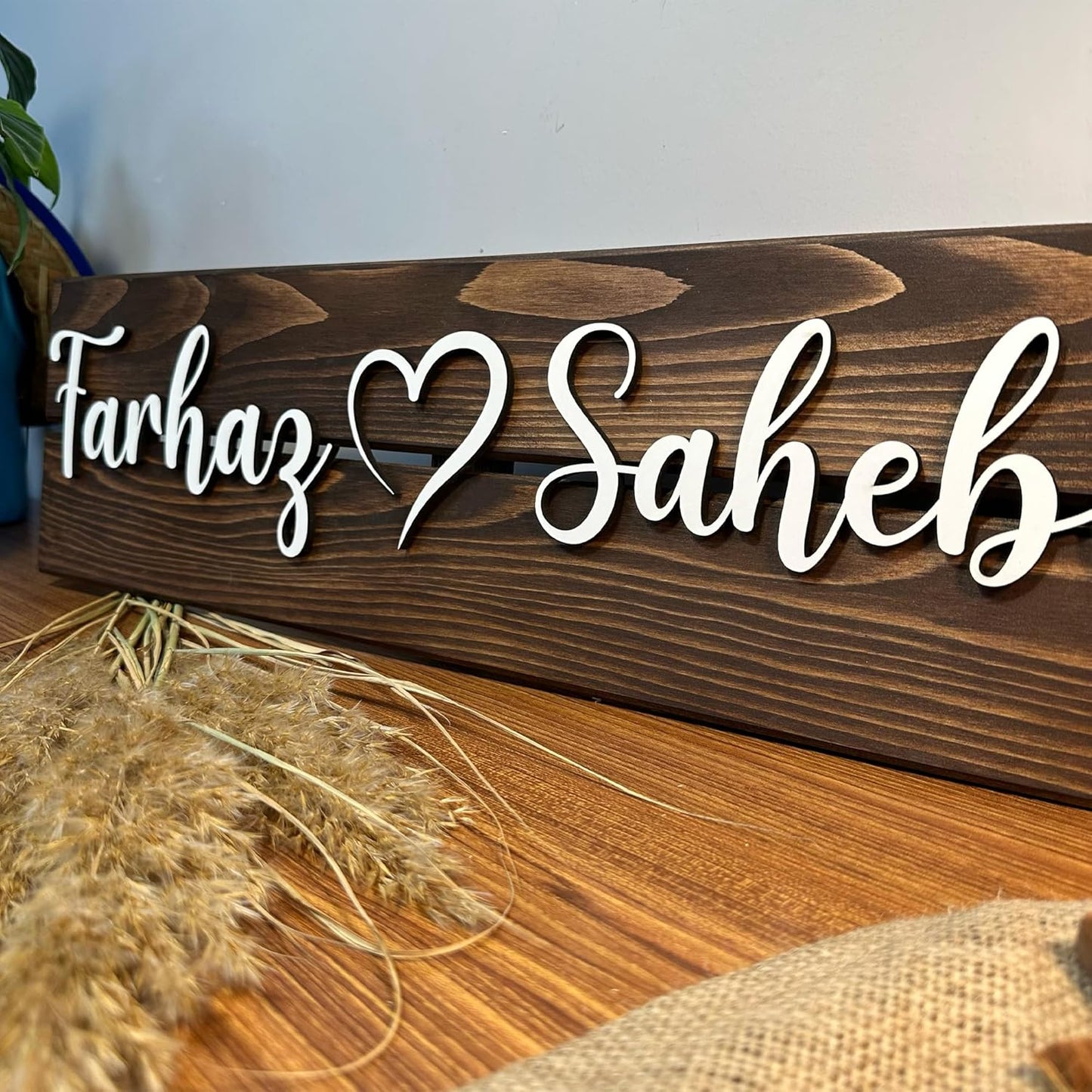 Personalized Wooden Couples Name Sign, Valentine's Day Gifts for Couples, Custom Engagement Gifts, Rustic Wall Decor, Wedding Gifts for Wife, 3D Pallet Sign