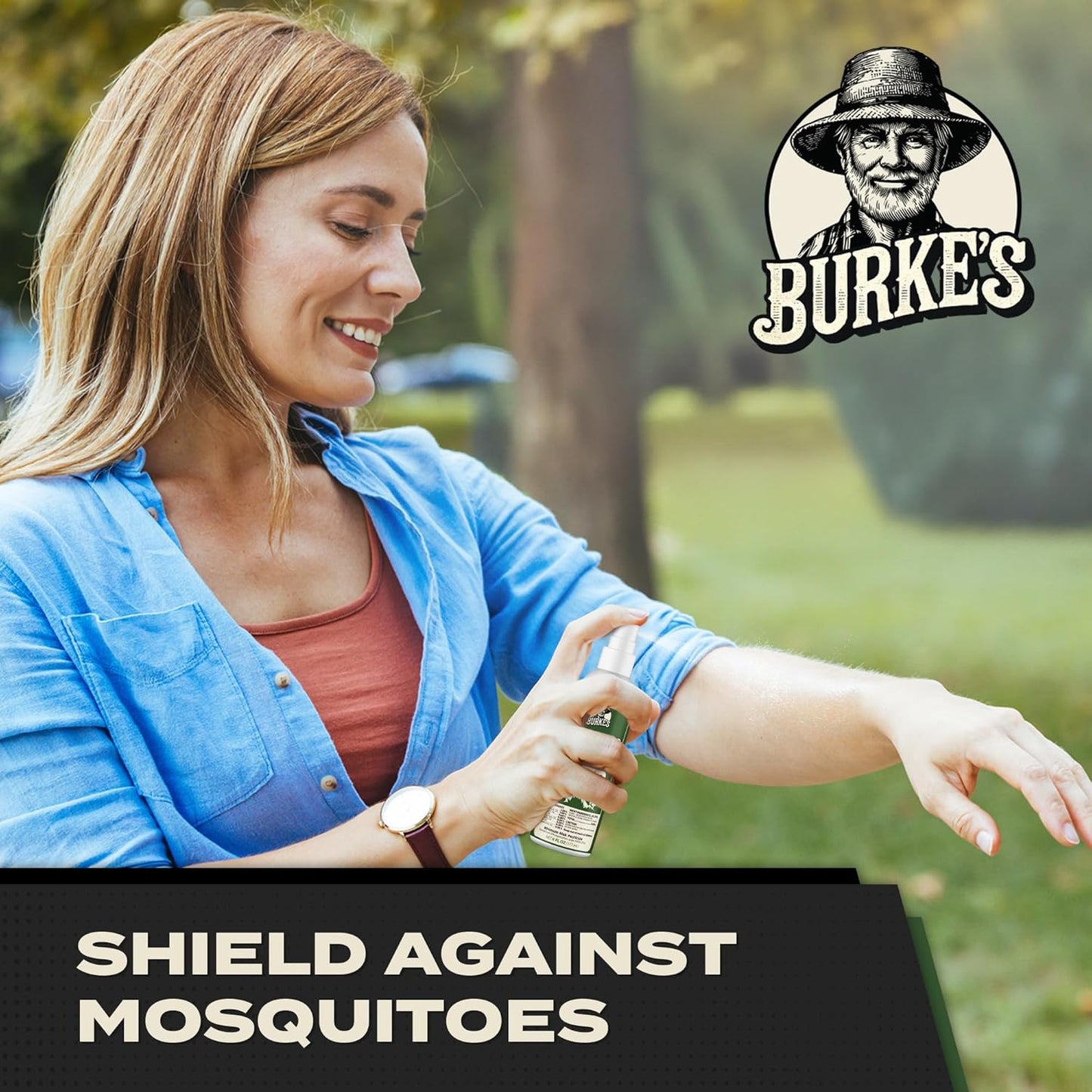 Burke's Mosquito Repel Spray, DEET-Free Mosquito Repellent for Skin & Outdoor Protection, 6 oz (180mL)