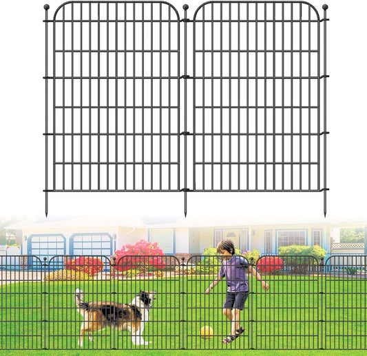 Decorative Garden Fence, 5 Panels 40 in(H) X 11.8 ft(L) Rustproof Metal Wire No Dig Dog Fence Outdoor for Yard, Temporary Tall Garden Fence Animal Barrier Decor for Yard & Patio