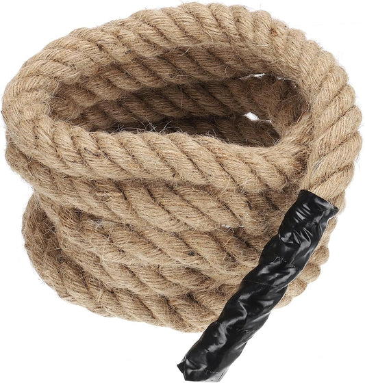 PATIKIL 1" x 11 ft Twisted Manila Rope Jute Ropes Natural Thick Jute Twine Burlap for Docks Railings Bundling Craft Tug of War Decorating