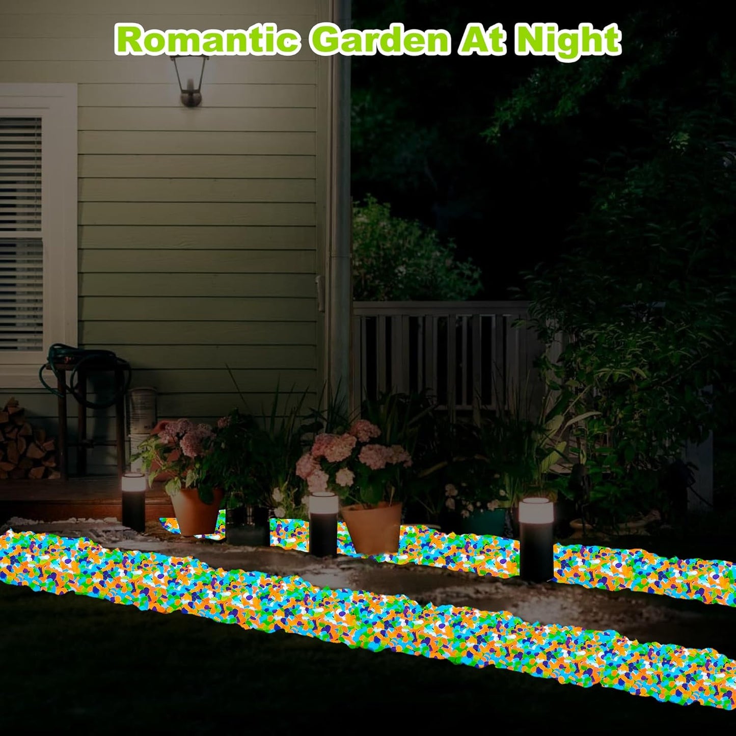 6000pcs 5-8mm Colorful Luminous Stones Glow in The Dark Garden Pebbles Stones Glow in The Dark Rocks Outdoor Glow Pebbles Aquarium Rocks for Garden Path Walkway Yard Fish Tank Plant Pots