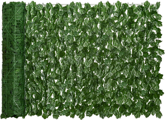 DearHouse Artificial Ivy Privacy Fence, 196.85x39.37inch Artificial Hedges Fence and Faux Maple Leaf Decoration for Outdoor Garden Decor