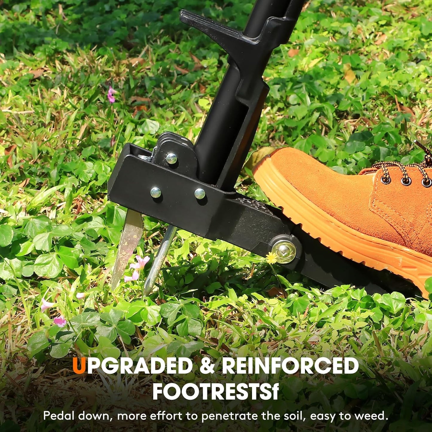 4-Claw Weed Puller Tool, 42" Stand Up Gardening Hand Weeding Tool, Upgraded Iron Claw Garden Weeder with D-Handle, Root Weeder Tool with Weed-Eject Design - Standing up Mowing is Easier