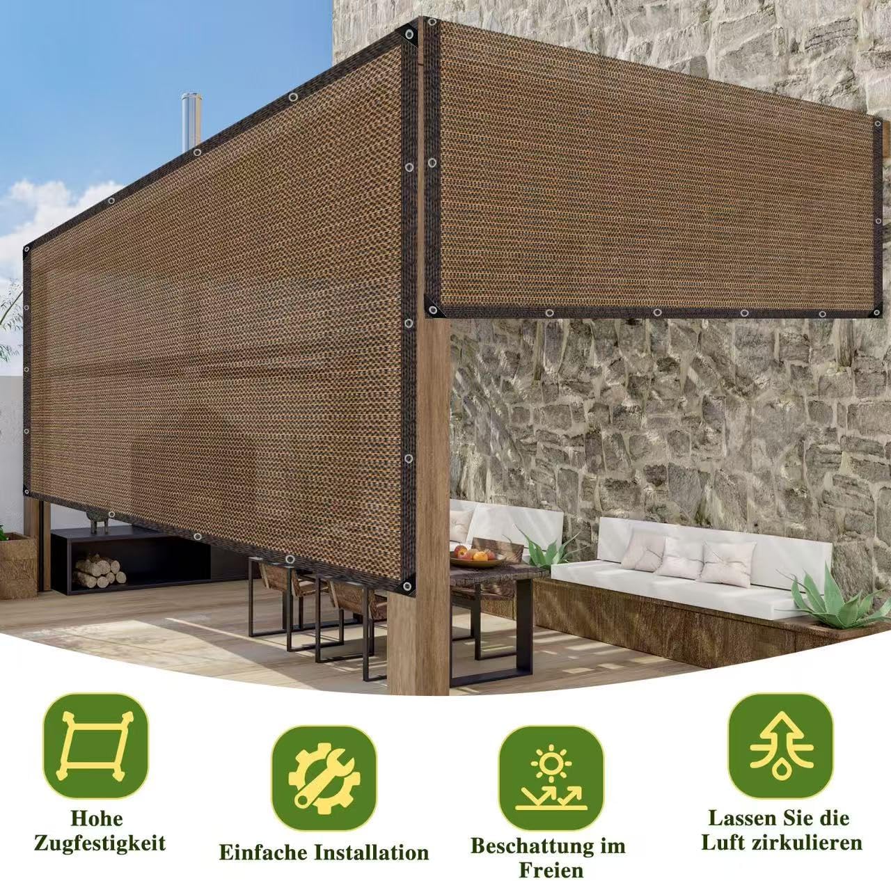 80% Shade Cloth -6x8FT Sunblock Net with Grommet,Lightweight and Durable UV Protection,Shade Cloth for Garden Patio Pergola Balcony Plants Greenhouse Dog Kennel Chicken Coop Outdoor