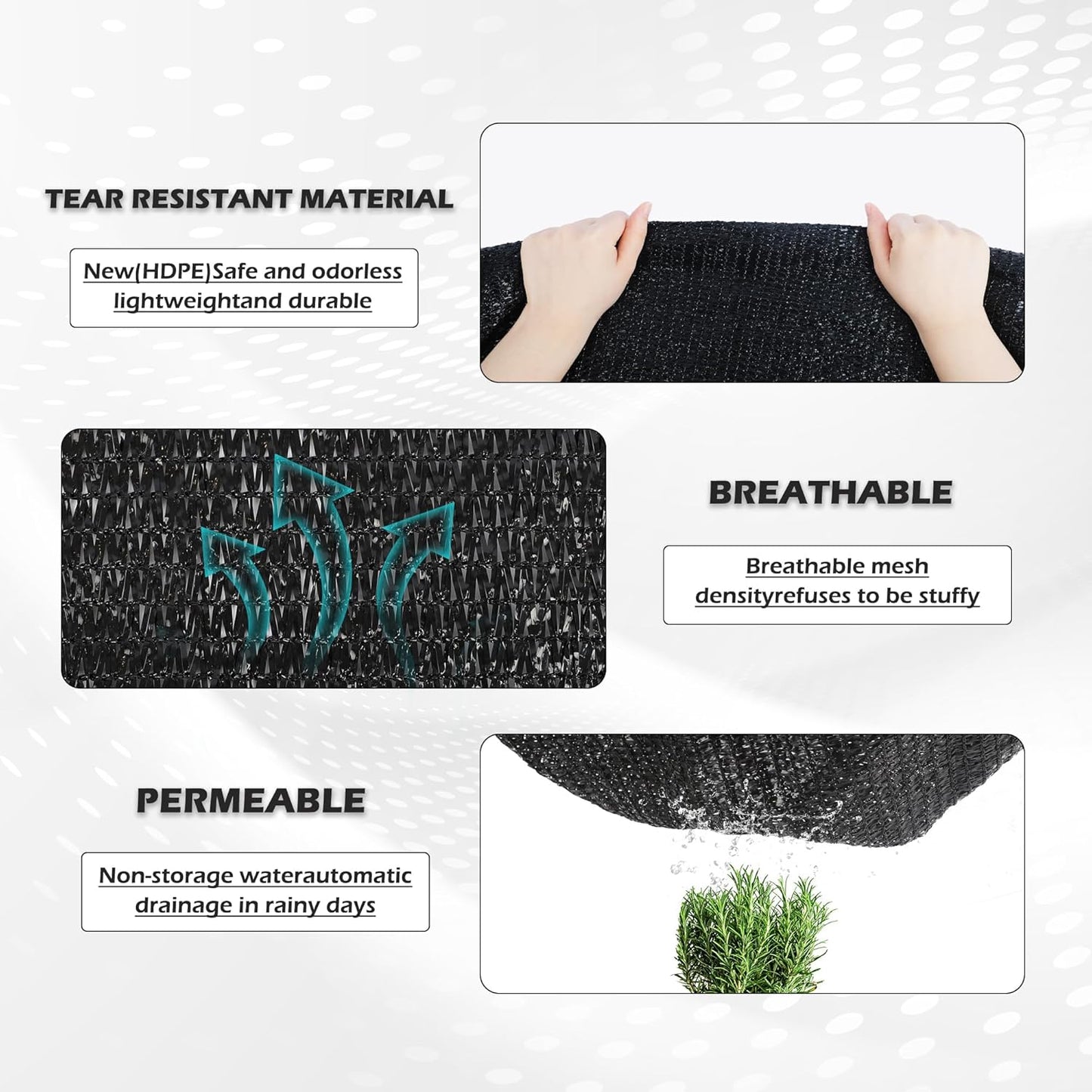 Garden expert 75% Black Shade Cloth 10x15FT Taped Edge with Grommets Sun Net Mesh for Garden Patio Backyard UV-Resistant