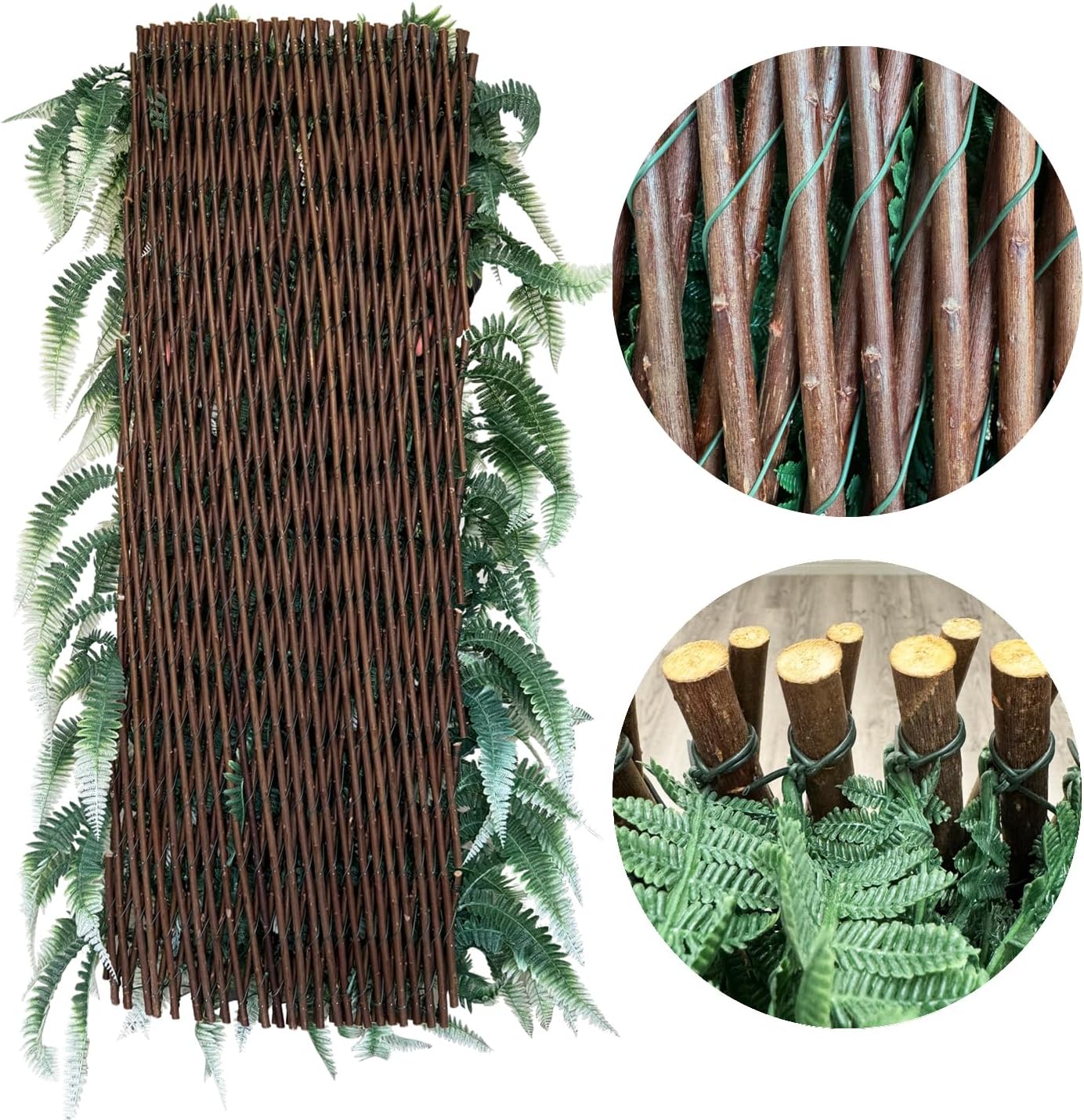 Expandable Fence Privacy Screen for Balcony Patio Outdoor,Decorative Faux Ivy Fencing Panel,Artificial Hedges (Single Sided Leaves)…1