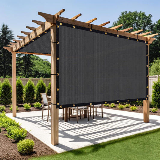 Shade&Beyond Customized Size 19' X 21' Shade Cloth with Grommets, 90% UV Protection UV Protection Mesh Tarp Sun Screens for Patio GN01, Dark Gray