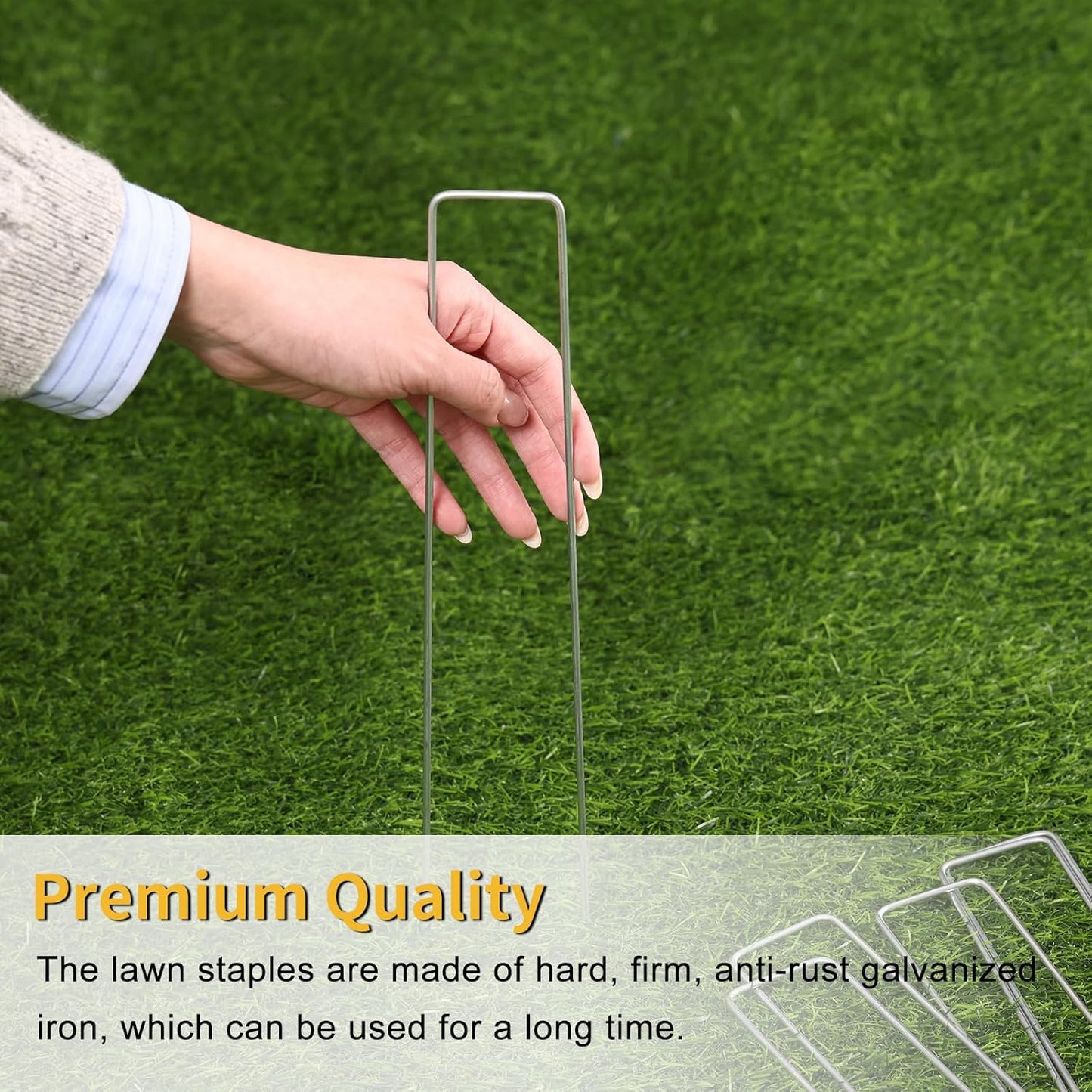 HongWay 60 Pack 12 Inch Landscape Staples, Tent Stakes Heavy Duty Galvanized 11 Gauge Garden Pins Ground Staples for Lawn Yard Fence Landscaping Fabric Outdoor Decorations