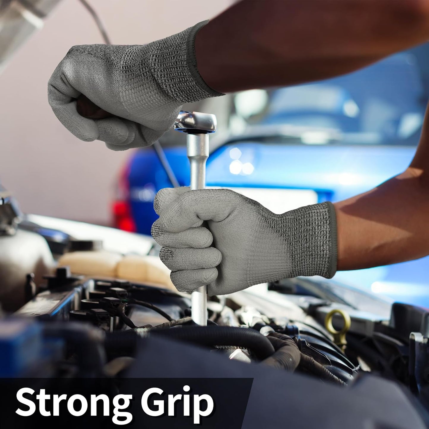 Schwer 240 Pairs ANSI A5 Cut Resistant Work Gloves, Cut Proof Gloves with PU Coating, Used for Metal Fabrication, WoodWorking, Construction, Non Slip, Durable, M, CR3088