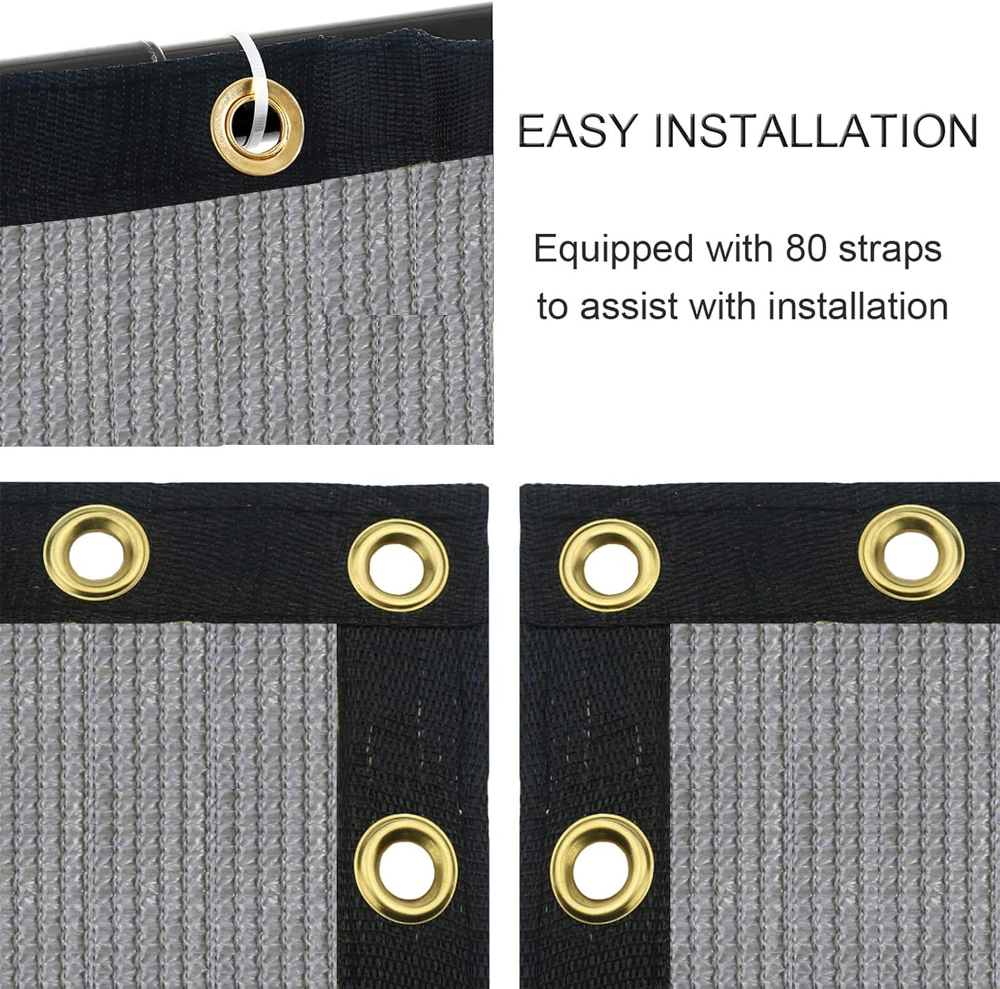 Sunnyglade 6 feet x 50 feet Privacy Screen Fence Heavy Duty Fencing Mesh Shade Net Cover for Wall Garden Yard Backyard (6 ft X 50 ft, Grey)