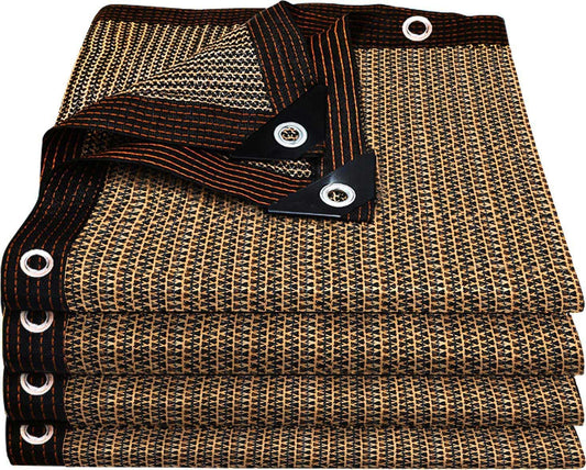 Coffee Shade Cloth 80%, Mesh Tarp - Garden Shade for Greenhouse, Patio, Vegetables, Plants Cover and Chicken Coops, Sun Shade Net for Outdoor Protection with Reinforced Grommets