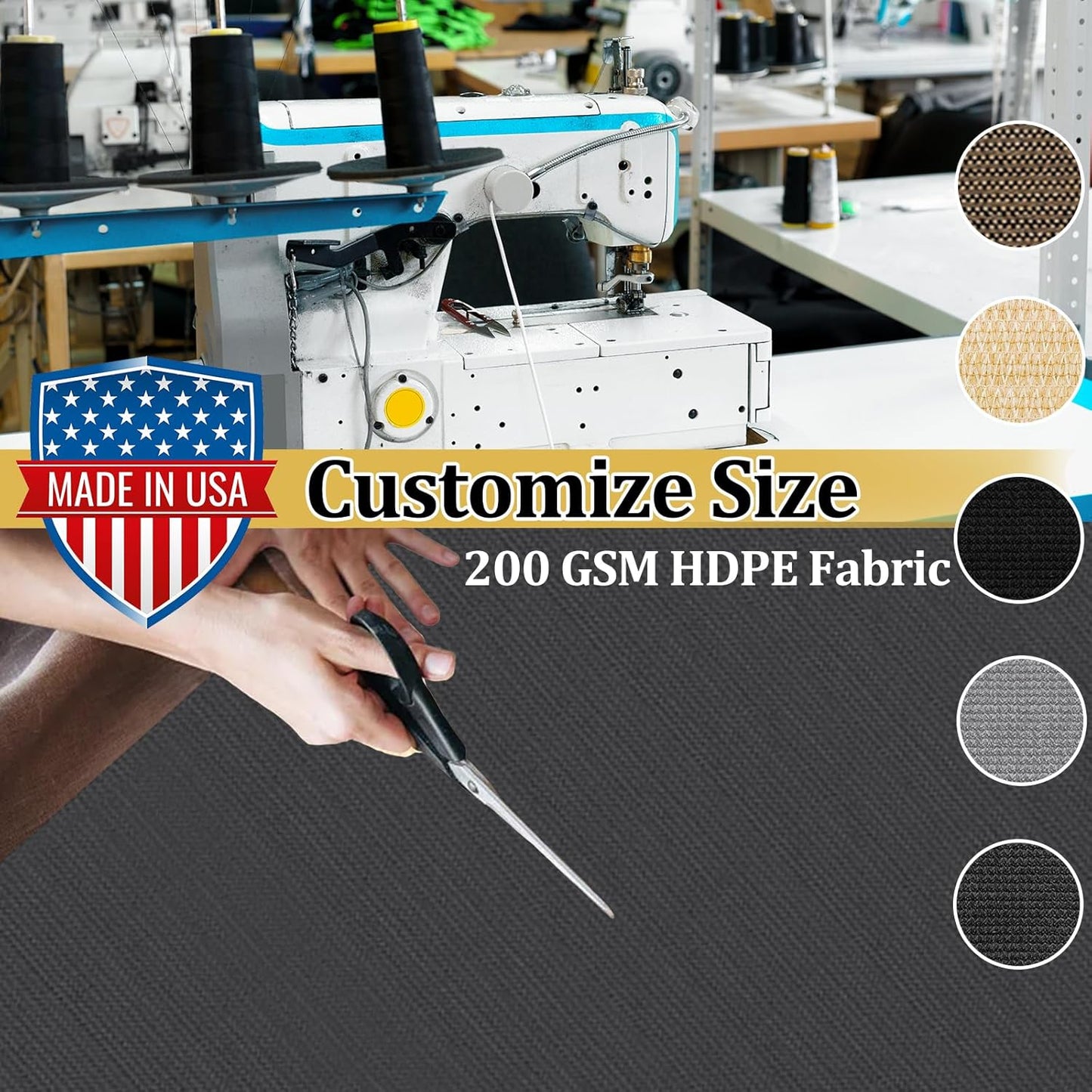 Shade&Beyond Customized Size 8' X 23' Shade Cloth with Grommets, 90% UV Protection UV Protection Mesh Tarp Sun Screens for Patio GN01, Dark Gray