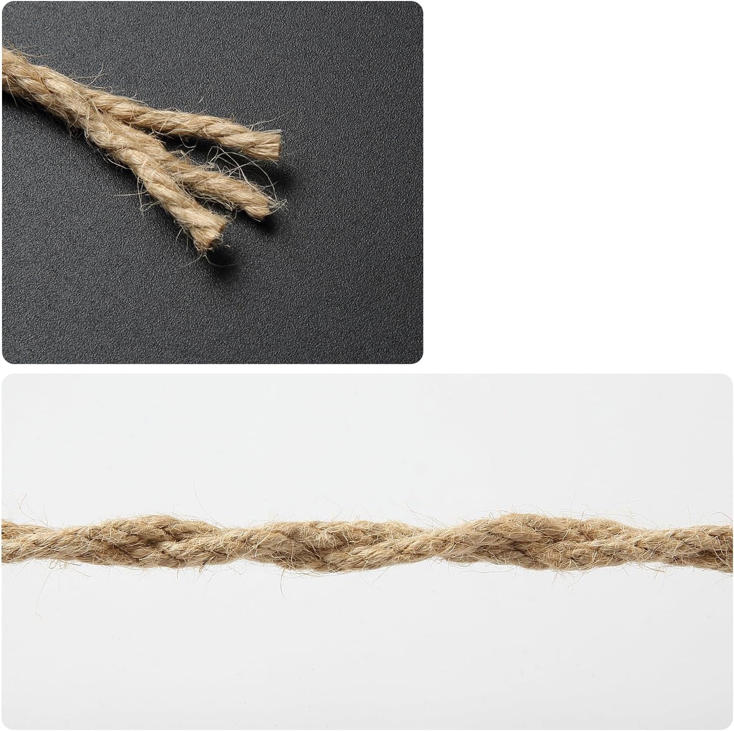 1/6 in (4mm) X 328 Ft (100meter) Natural Sisal Hemp Rope Heavy Duty Thick Twine for Cat Scratcher Post Tree, Garden, Binding, Crafts Packing Material