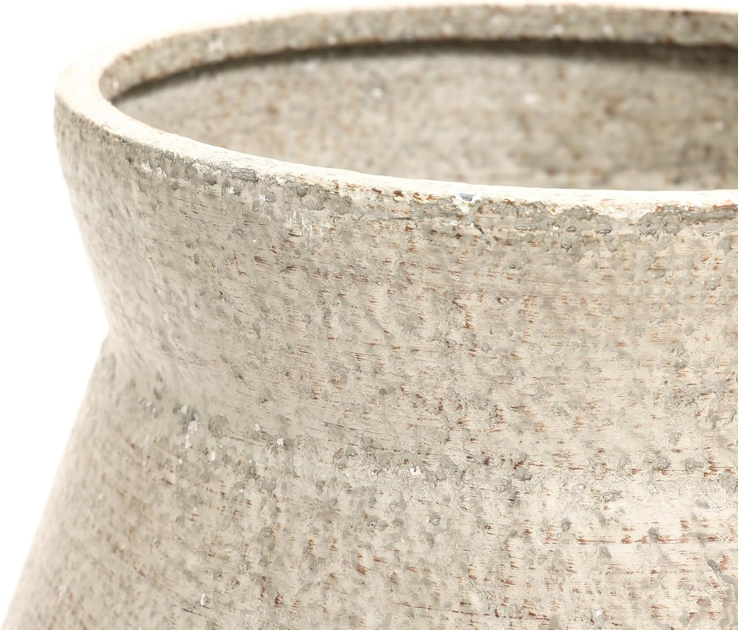 LuxenHome Planters for Indoor Plants, Set of 2 Indoor Plant Pots, Novelty Decorative Planters with Black Metal Stands, Distressed Cachepot Cauldron Large Floor Flower Pot for Living Room, 11 & 16 Inch