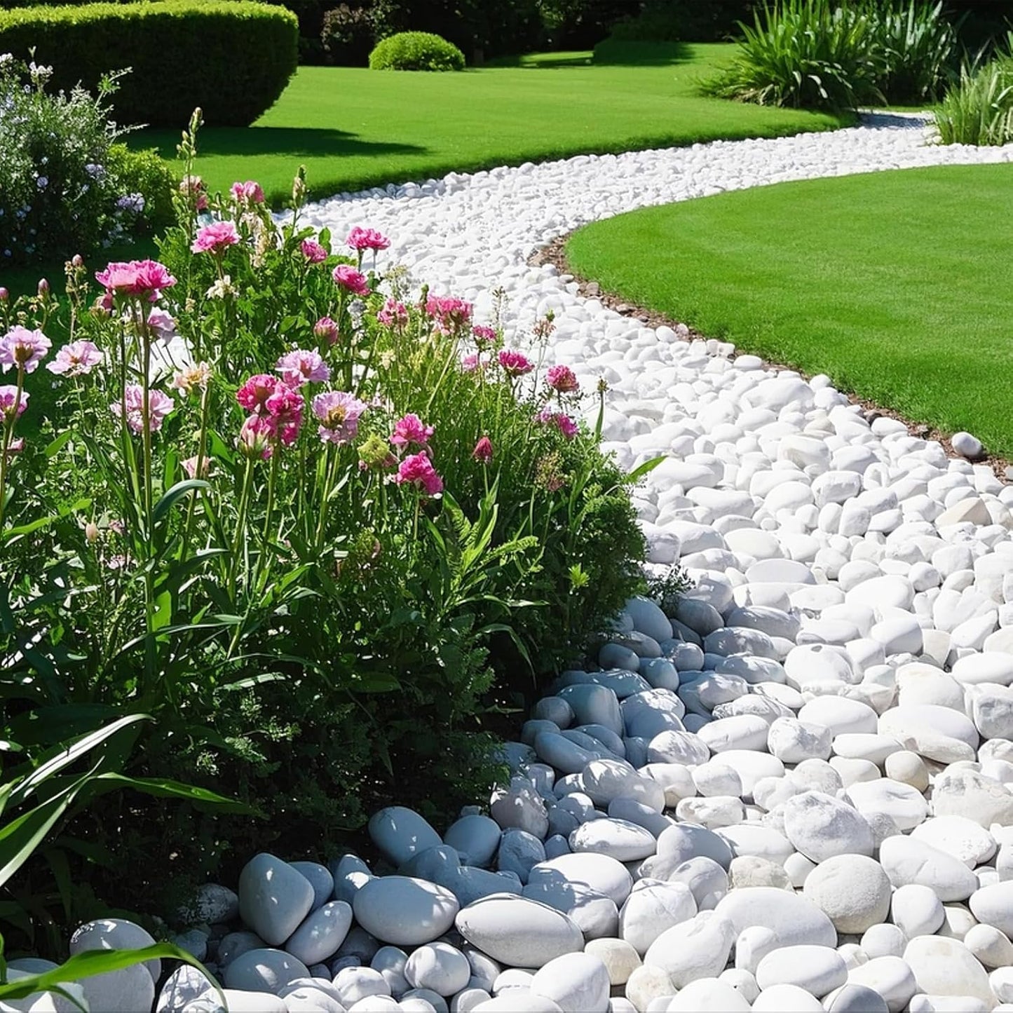 Large River Rocks, 20lbs Aquarium Rocks, 3-4 Inch White Pebbles for Indoor Plants, Natural Stones for Landscaping Garden Paving Plant Rocks Crafting Walkways