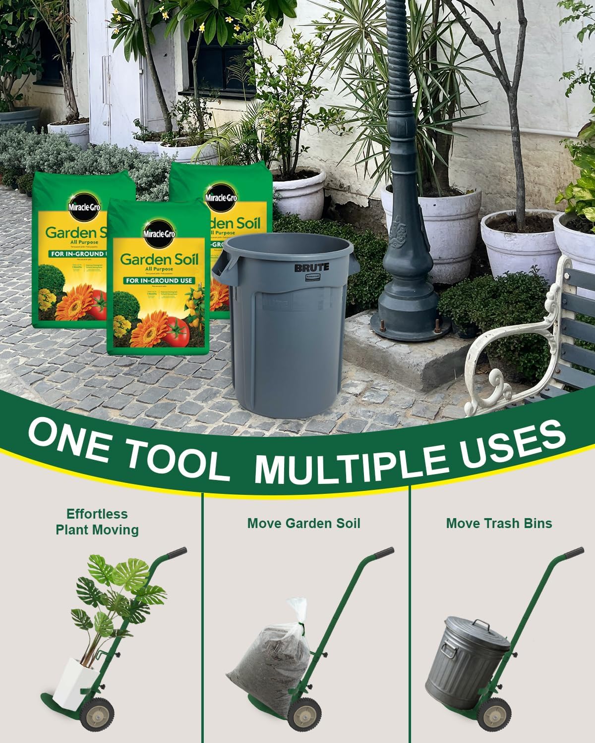 Heavy Duty Plant Caddy with Wheels – Durable Plant Dolly for Easy Mobility, Adjustable Plant Mover with Wheels for Oversized Planters, Indoor & Outdoor