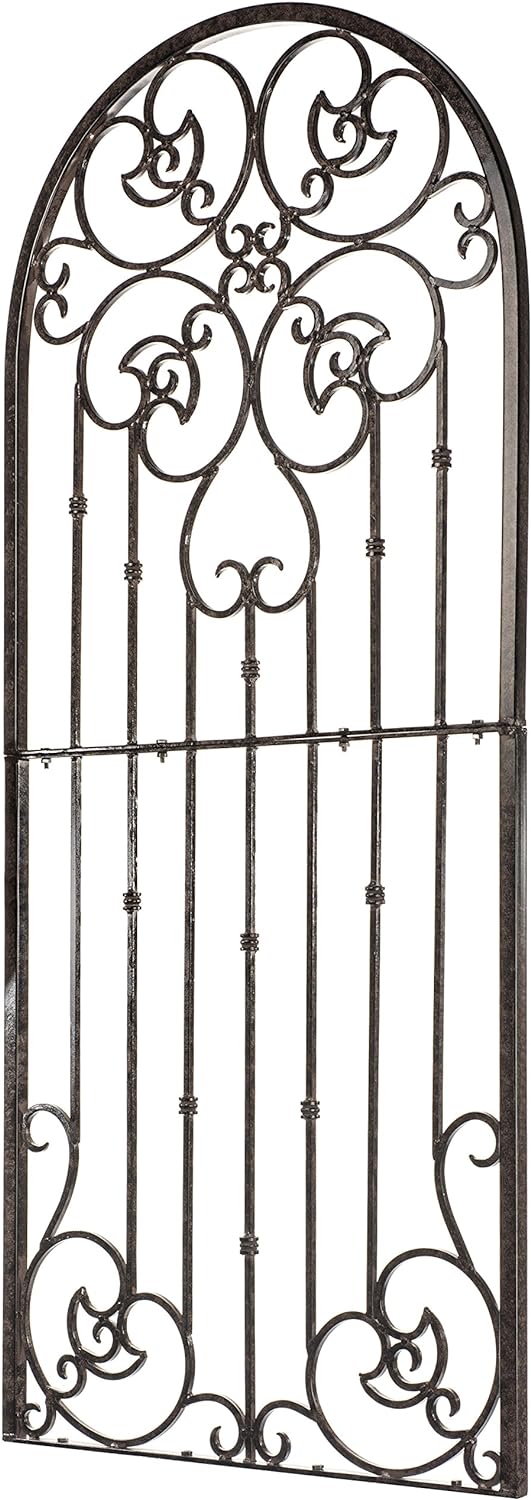 H Potter Wall Trellis Indoor Outdoor Wrought Iron Heavy Scroll Metal Decoration Large with Set of 4 Mounting Brackets