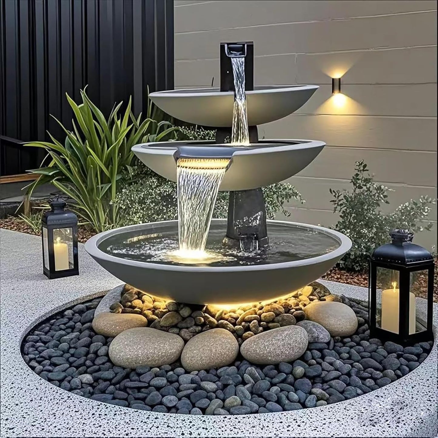 10 lbs Black River Rocks, 1-2 Inch Black Stones Pebbles for Plants, Landscaping, Garden, Aquarium, Backyard and Indoor Water Fountains