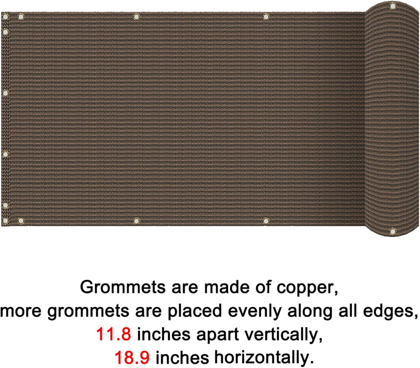 Sunnyglade 6 feet x 100 feet Privacy Screen Fence Heavy Duty Fencing Mesh Shade Net Cover for Wall Garden Yard Backyard (6 ft X 100 ft, Brown)