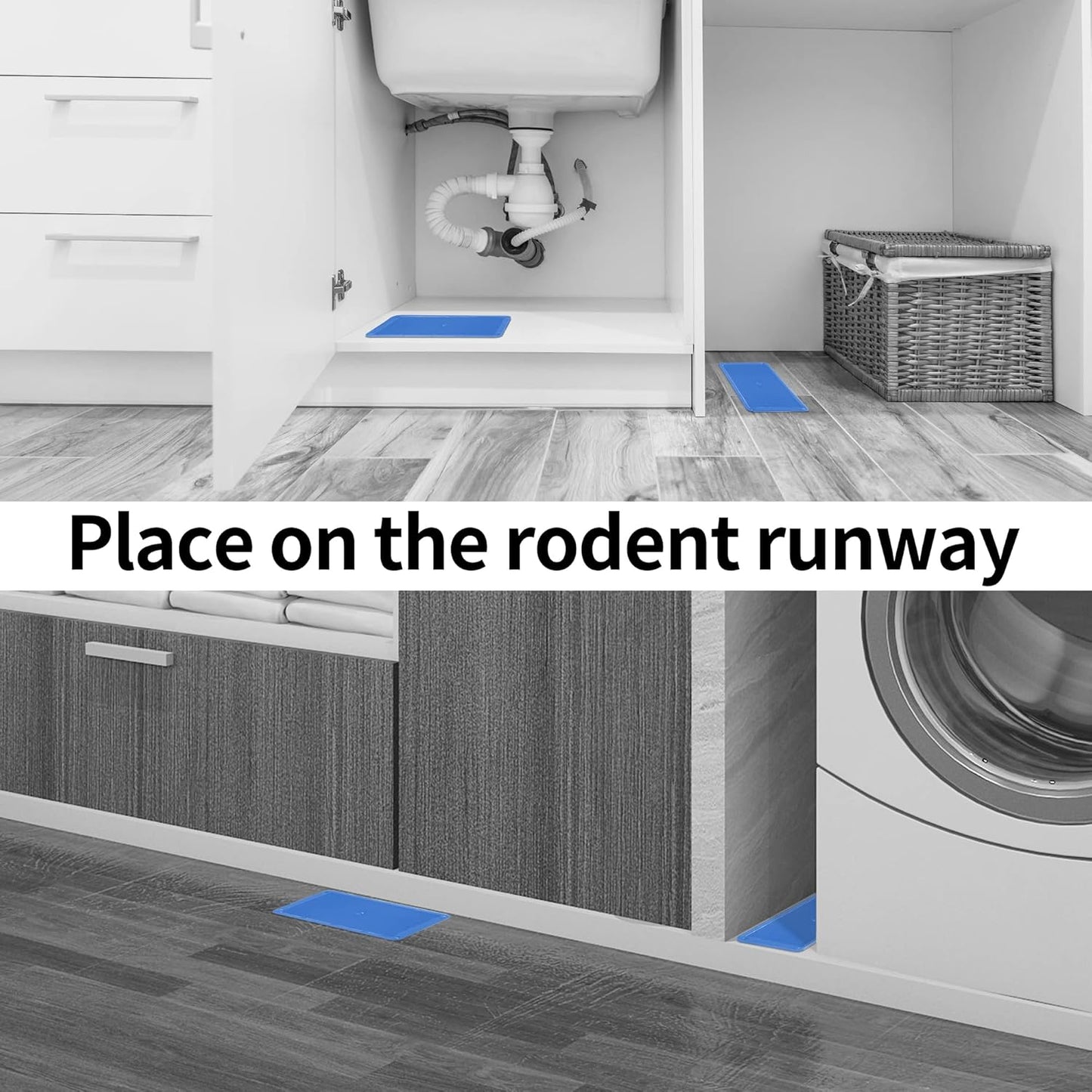 LULUCATCH Super Glue Traps 12 Pack for Mice & Snakes, Larger, Heavier Sticky Traps with Non-Toxic Glue. Sticky Mouse Traps Indoor, Easy to Set, Pet Safe Pest Control