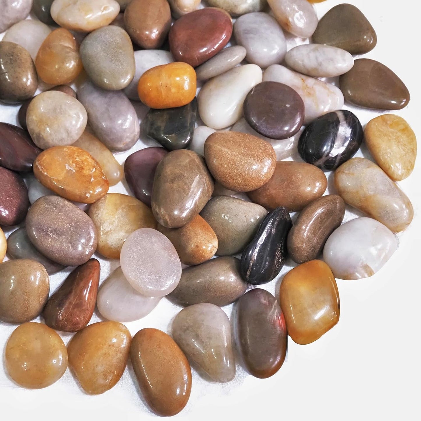 10lbs River Rocks, 1-2Inch Decorative Ornamental Natural Pebbles for Garden Couryard Landscaping Stones, Gravel Filler for Fish Tank,Vases,Home Decor,Aquariums,Animal Habitat, Mixed Color
