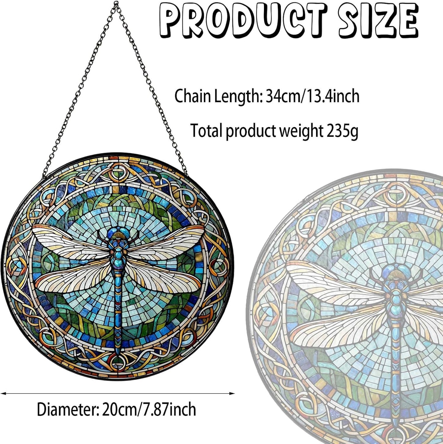 Dragonfly Stained Glass Window Hanging Sun Catcher Dragonfly Gifts for Women Wall Decor Handmade Sun Catcher Decoration for Garden Home Housewarming Gifts