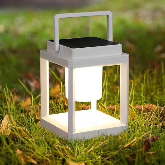 LETRY Outdoor Table Lamp, 3-Level Brightness LED Nightstand Lantern, Portable Rechargeable Solar Lamp IP44 Waterproof, Touch Control Outdoor Cordless Lantern for Patio/Walking/Reading/Camping