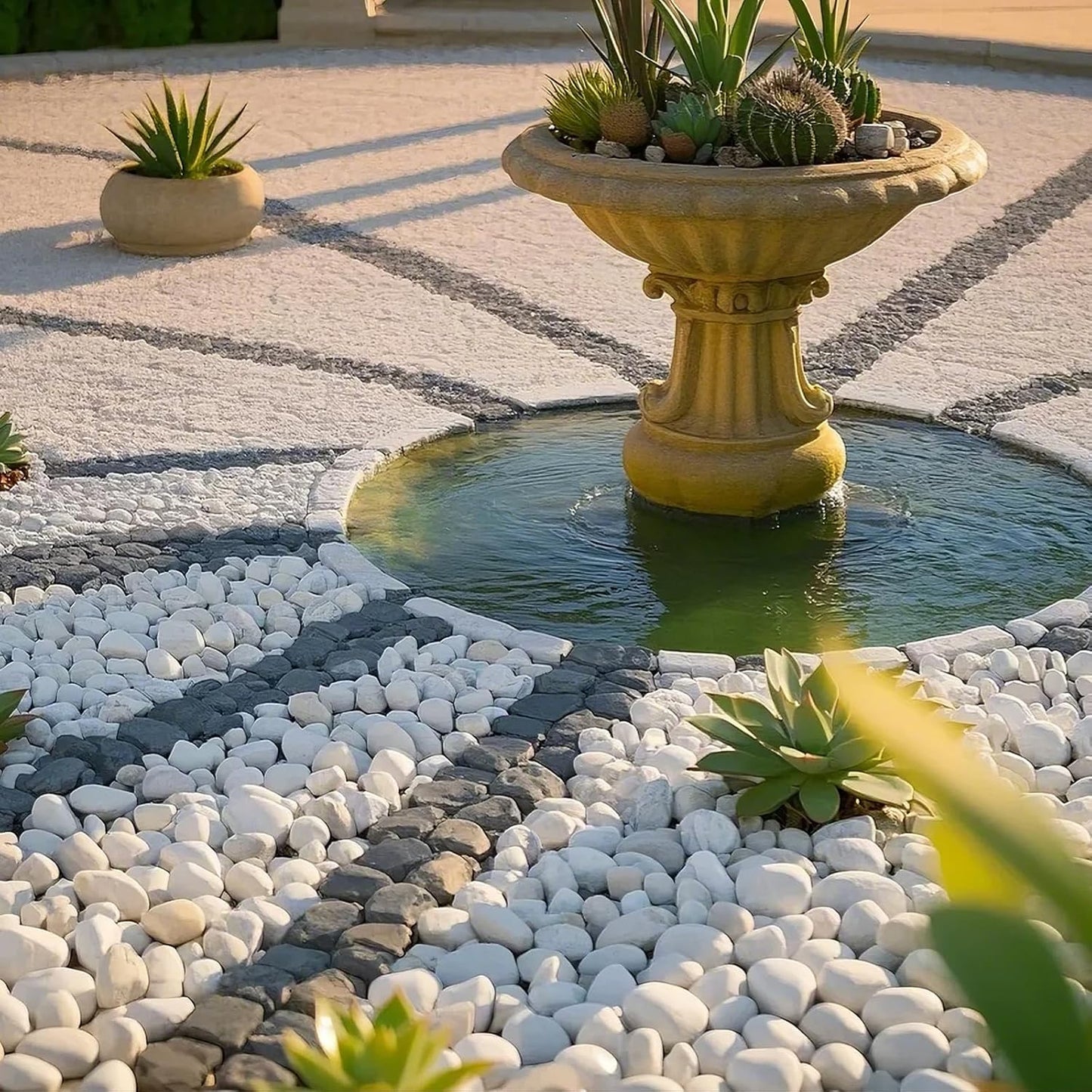 Large River Rocks for Landscaping, 40lbs Aquarium Rocks, 3-4 Inch White Pebbles for Indoor Plants, Natural Stones for Garden Paving Plant Rocks Crafting Walkways