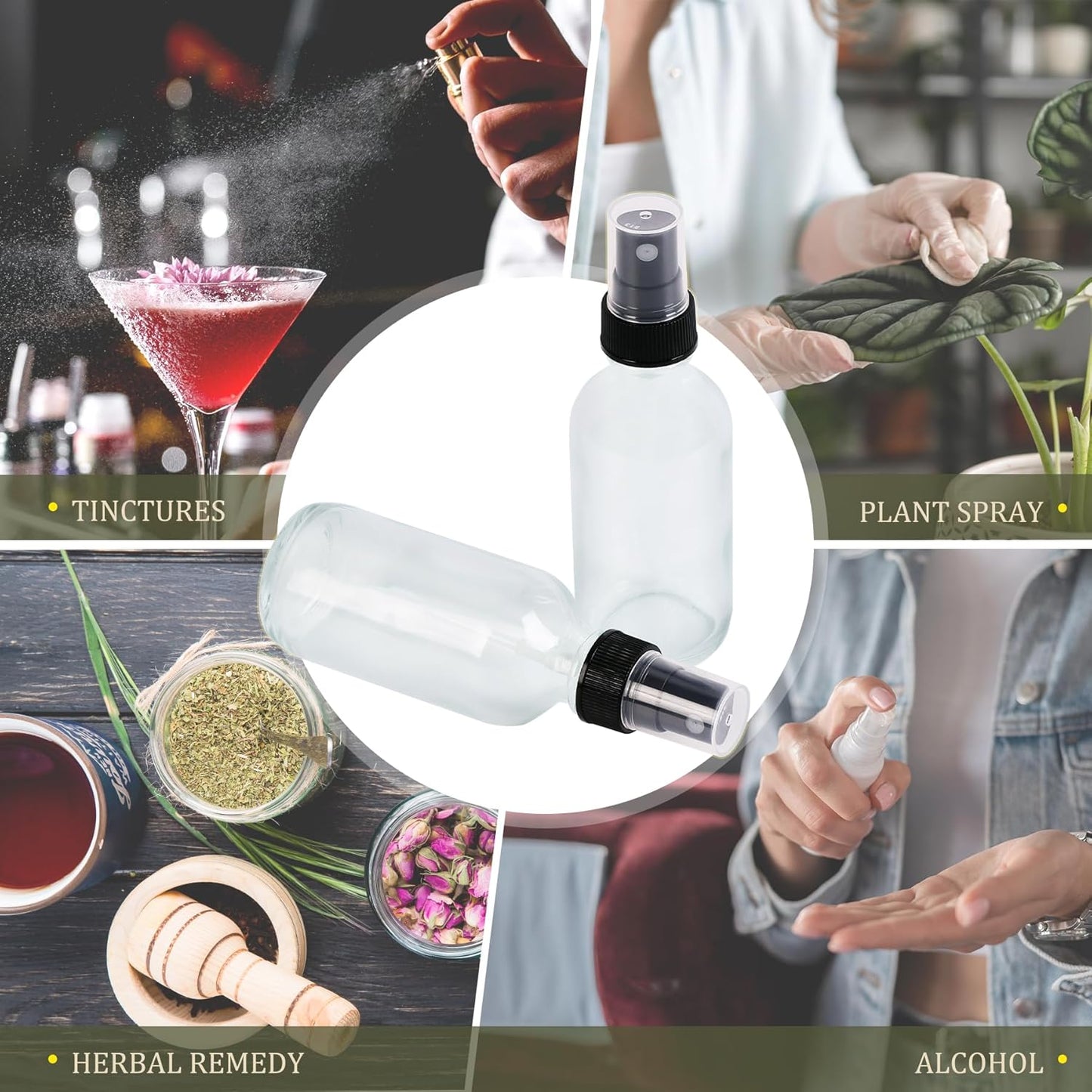 Clear Glass Small Spray Bottles 2 oz 48 Packs,Fine Mist Sprayer Pretty Finish,Refillable Containers mini spray bottles for Cleaning Solutions and Skin Care (Clear 48Pack)