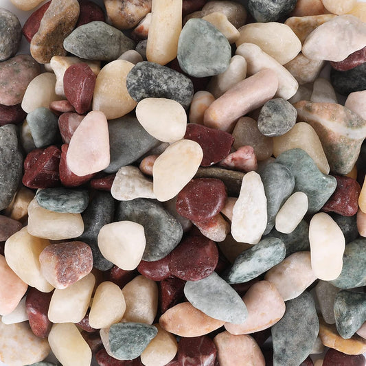 5lbs Natural River Rocks, Polished Pebbles for Plants Garden, 0.3-0.8 inch Decorative Countryside Stones, Ideal for Fish Tank, Vases, Home Decor and Garden Landscaping,Countryside