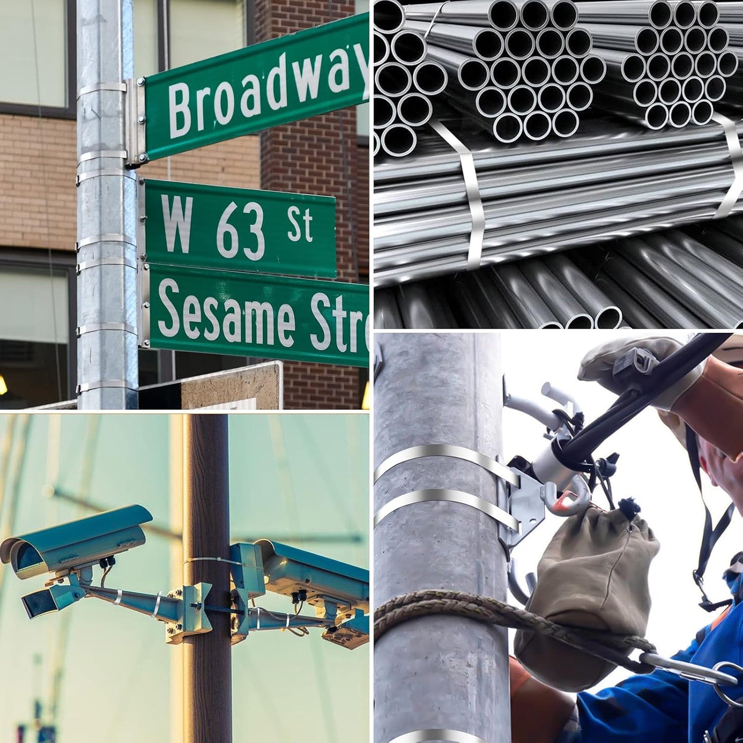 24 Inch Metal Cable Zip Ties, Stainless Steel Zip Ties Long,500 Lbs Heavy Duty Self-Locking Strap Ties, Steel Cable Tie, 40 PCS Strength for Exhaust Wrap, Garden Ties, Outdoor UV Resistant Cable Ties