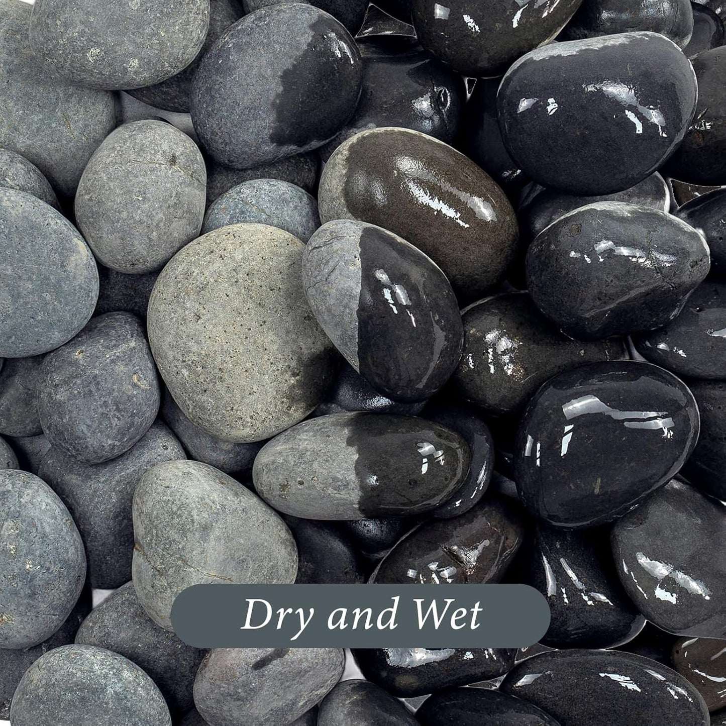 Large River Rocks, 20lbs Aquarium Rocks, 3-4 Inch Black Pebbles for Indoor Plants, Natural Stones for Landscaping Garden Paving Plant Rocks Crafting Walkways