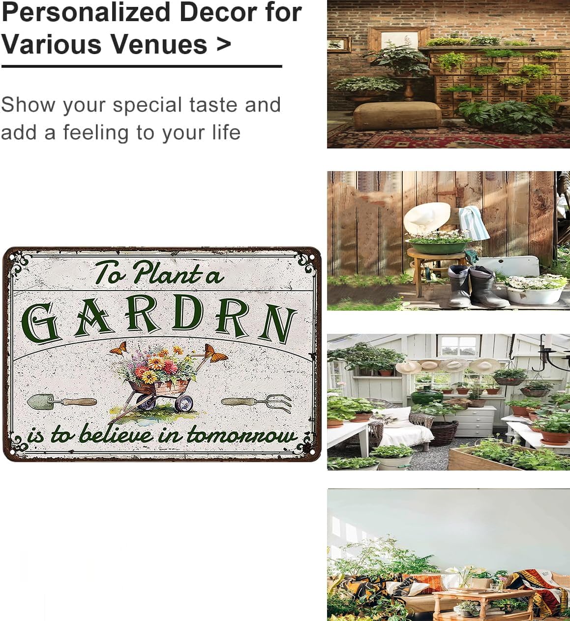 Bestylez Gardening Gifts To Plant A GARDRN Vintage Gardening Signs for Home GARDRN Greenhouse Living Room Bedroom Yard Outdoor Decor 8X12 Inch (3377) , since the in hand item is showing GARDRN