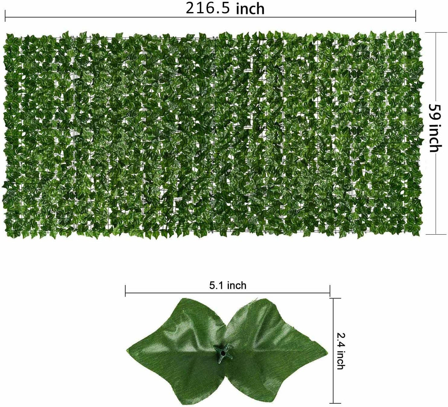 DearHouse Artificial Ivy Privacy Fence Wall Screen, 59x216.5inch Artificial Hedges Fence and Faux Ivy Vine Leaf Decoration for Outdoor Garden Decor