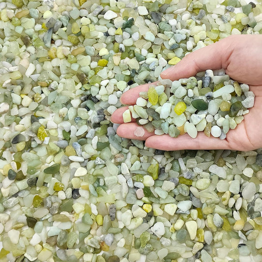 10 lbs Pebbles for Landscaping,1/4 Inch Polished Green Pea Gravel Small Rocks for Plants, Succulents, Cactus, Vases, Terrarium and Outdoor Gardening