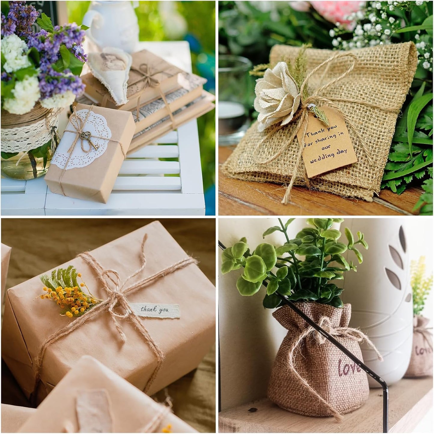 uxcell 164 Feet Natural Jute Twine String,2mm Thin Garden Twine Rope Colored Plant String Cord for DIY Art Crafts Gift Wrapping Decoration Packing Gardening Plant Hanger,Orange