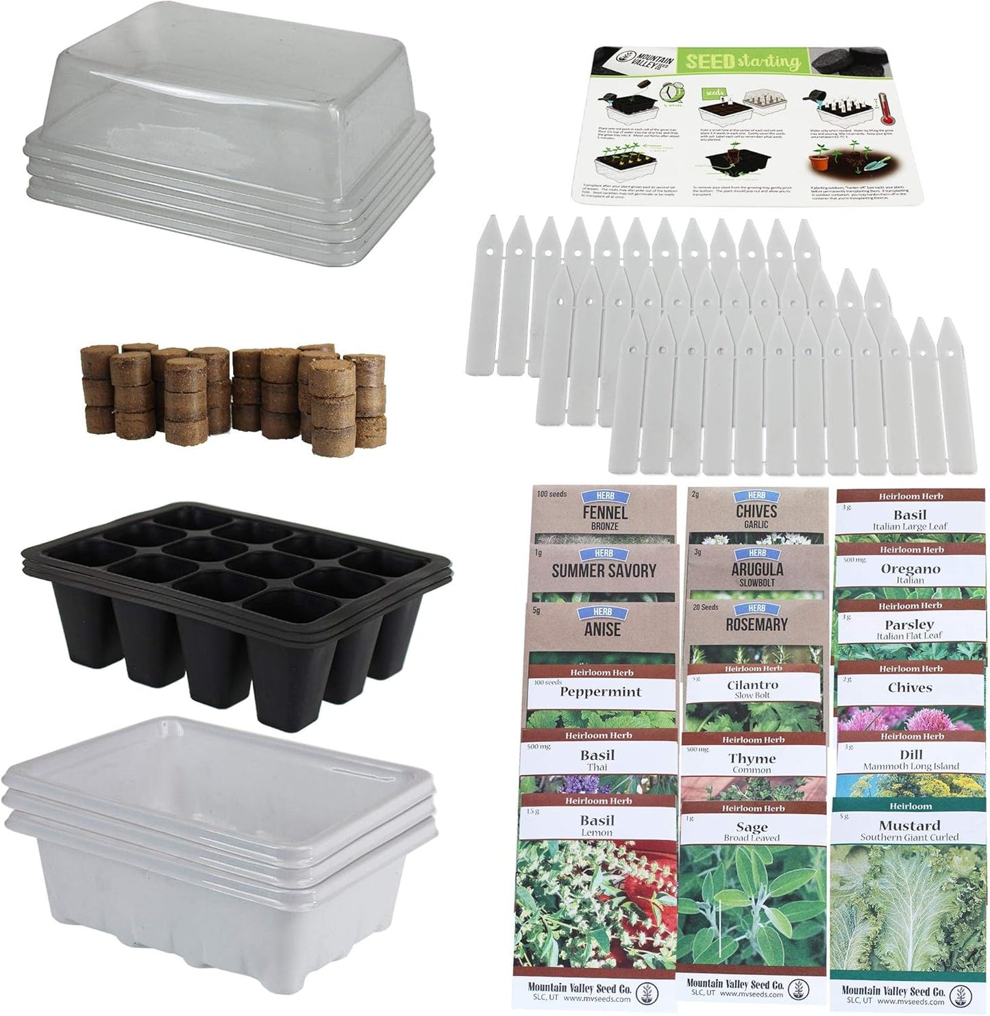 Culinary Indoor Herb Garden Starter Kit | Premium Herb Seeds | 18 Non-GMO Varieties | Grow Cooking Herbs & Spices | Seeds: Mint, Basil, Fennel, Anise, Rosemary, Dill, Mustard, More