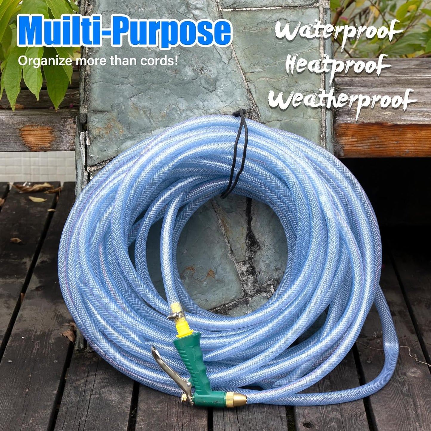 Reusable Rubber Twist Ties - 32-Inch Bendable Heavy Duty, Black Silicone Ties for Bundling and Holding, Indoor/Outdoor Use (8pcs)