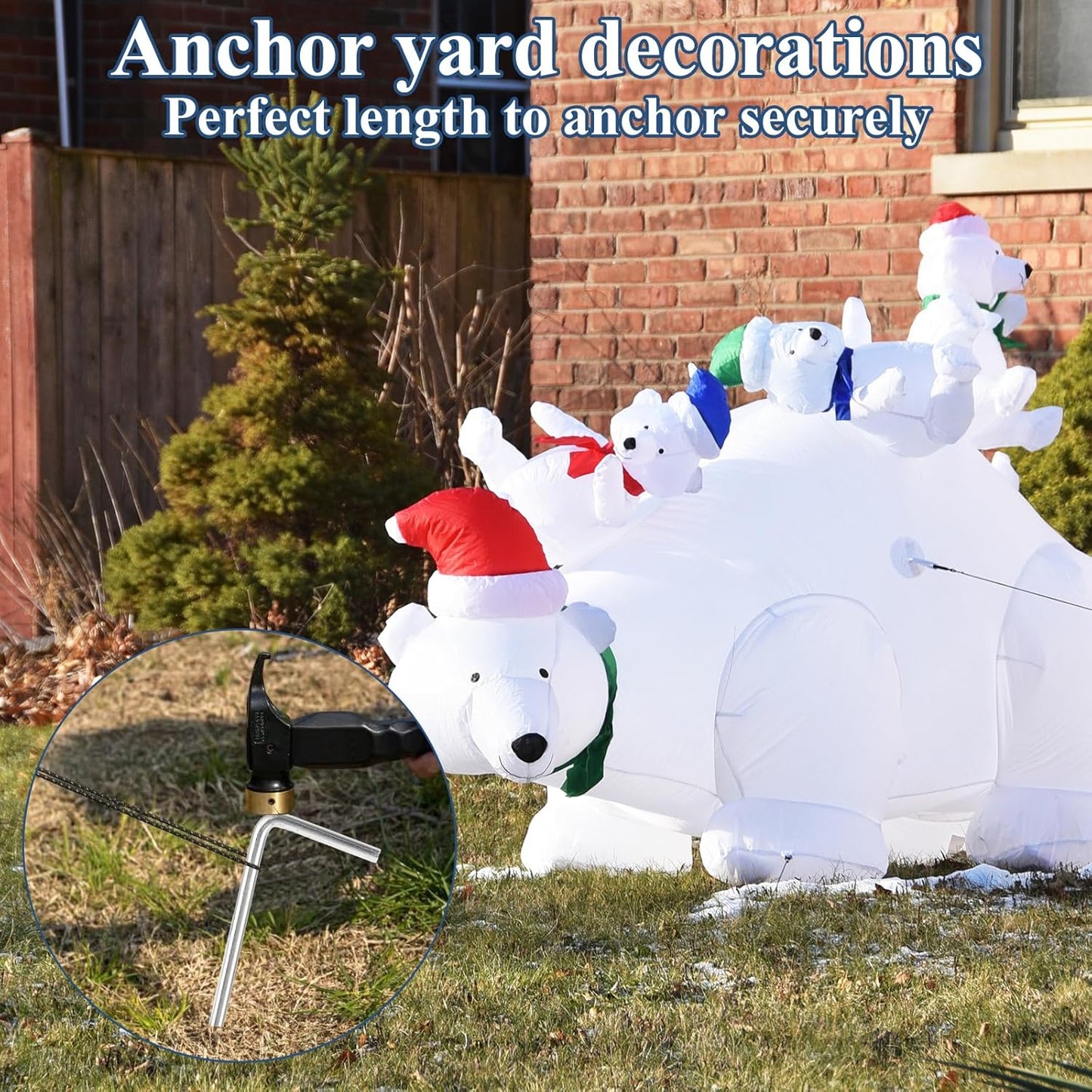 LANIAKEA 100PCS Tent Stakes Metal 8.26in Heavy Duty Ground Stake Fence Hooks Garden Edging Fence Hooks for Pitching Camping Tent Inflatables Outdoor Decorations