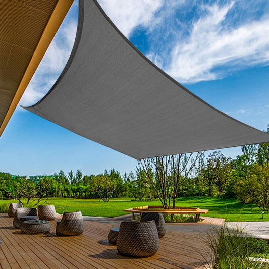 KANAGAWA Sun Shade Sail 12'x16' Dark Gray Rectangle UV Block Canopy Awning Shelter Fabric Cloth Screen for Outdoor Patio Garden Backyard Activities