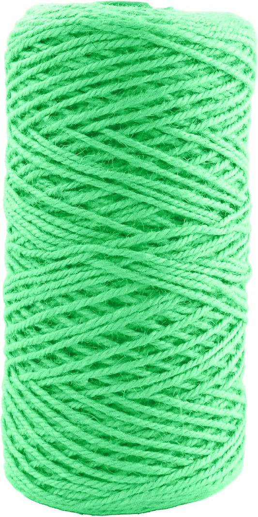 3mm x 500 Feet Light Green Jute Rope, Twine for Gardening Tomato Climbing Plant Tie Floristry Crafts Gift Wrapping Packing Decor
