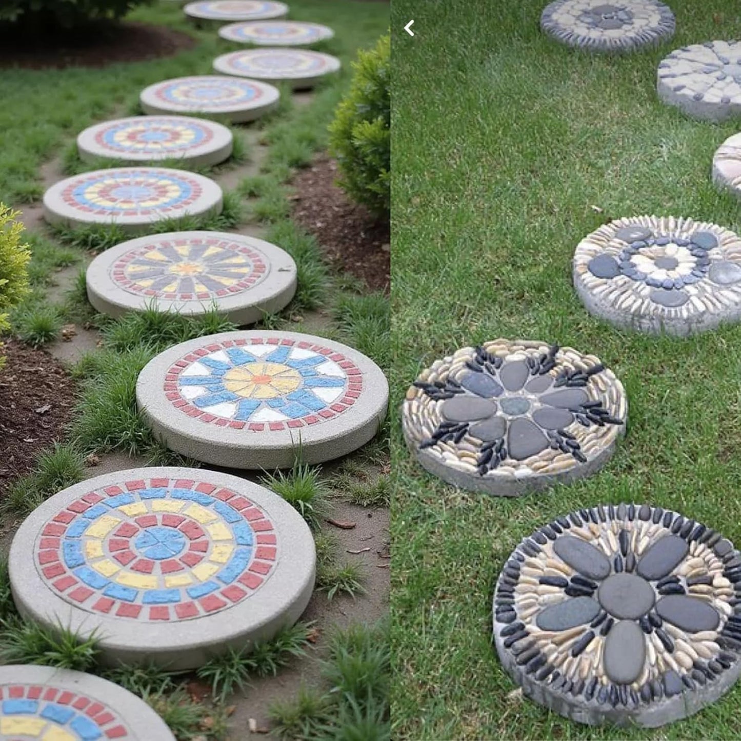 6 Pcs Bigger Round Stepping Stone Mold, 3 Size Cement Molds for Concrete, 10.63" 11.81" 12.99" Thicken Plastic Concrete Molds for Casting Garden Pavement and Stepping Stones Outdoor Walkway