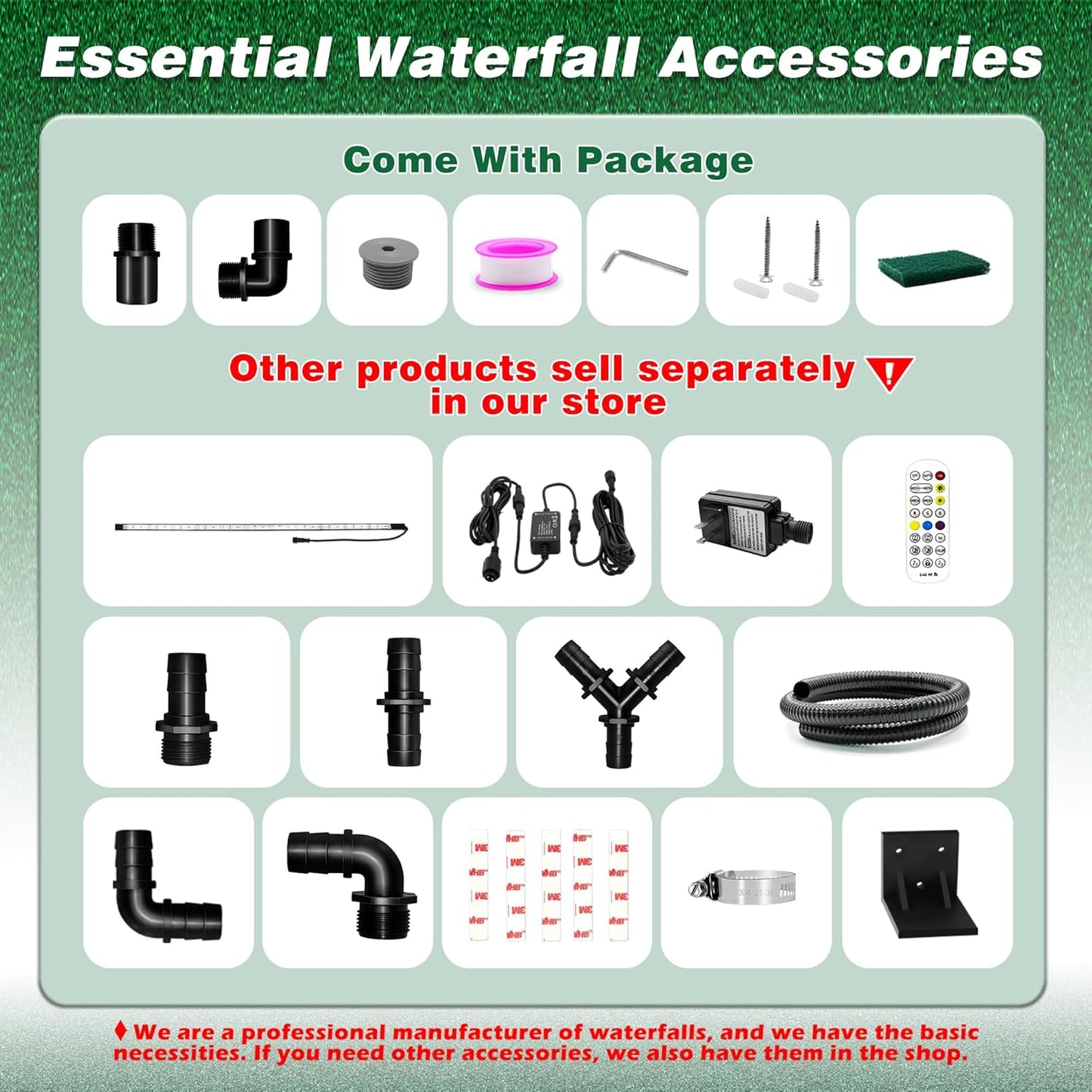 Waterfall Pool Fountain LONGRUNNEW 304 Stainless Steel 35.4" Rectangular Waterfall Spillway, Water Fall Fountain with Pipe Connector for Garden Outdoor, Swimming Pools, Fountains, Pond and Spa