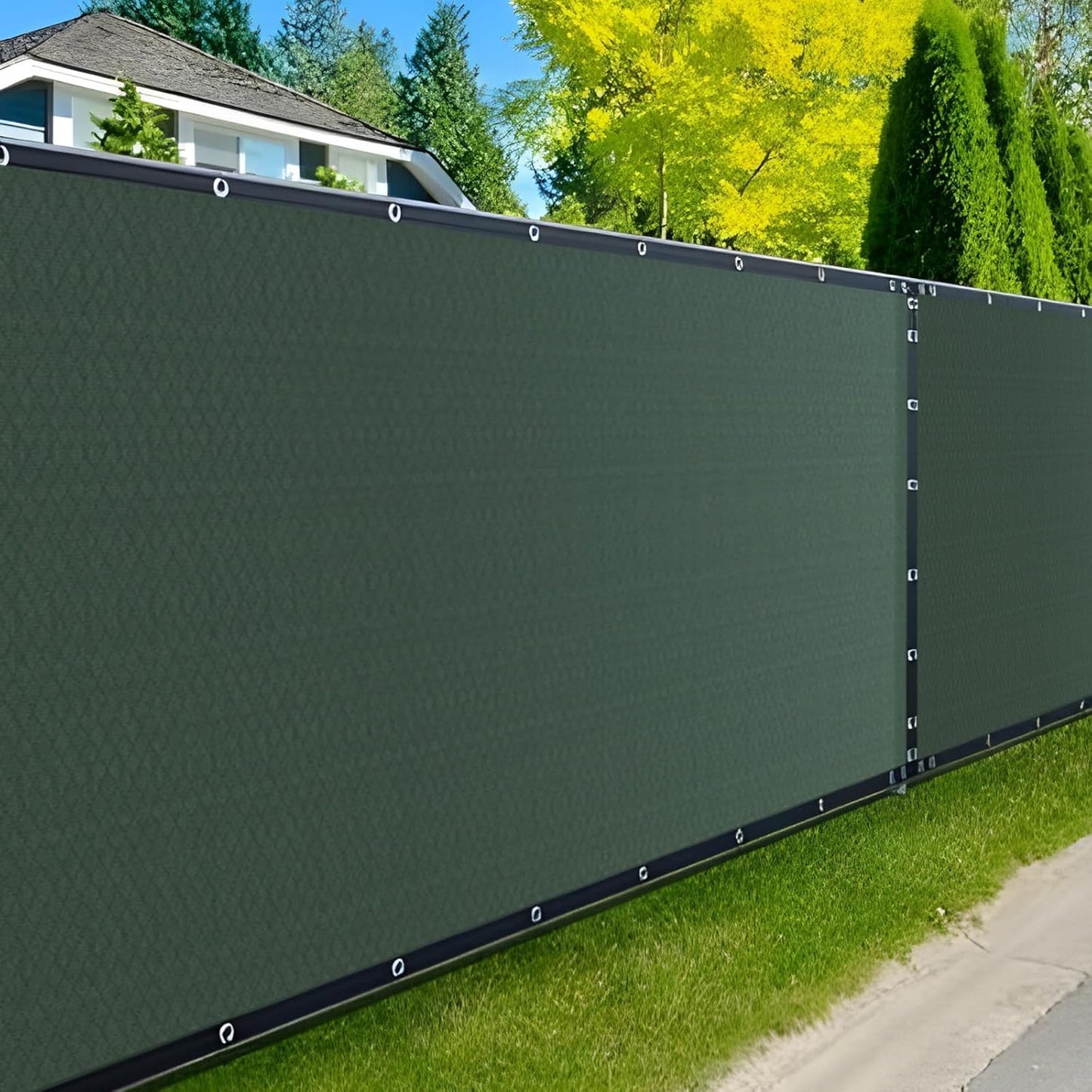Xpose Safety Privacy Fence Screen 6’ x 50’ – Heavy Duty Green Mesh with 90% Visibility Block, UV Protection – for Garden, Yard, Nursery, Kennel, Dog Run, Greenhouse