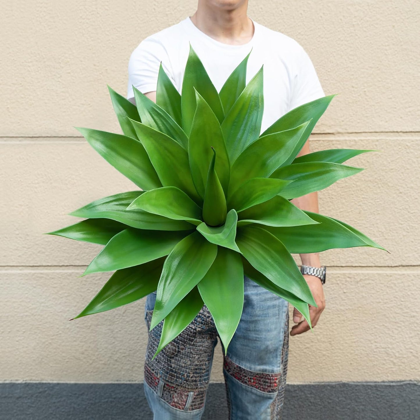 Artificial Agave Plants,Large UV Resistant Fake Agave Planters for Indoor and Outdoor Decorating Artificial Plants for Outdoors Fake Plants(1Pack, 28")